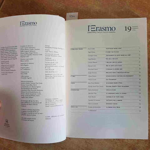 L'ERASMO N.19 GENNAIO FEBBRAIO 2004 BIMESTRALE CIVILTÀ EUROPEA - LA BIBLIOTECA