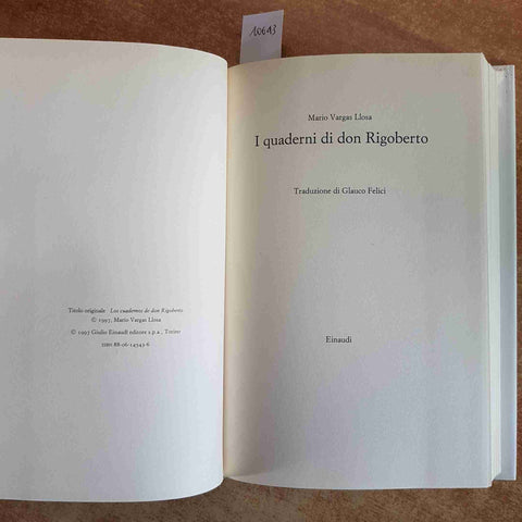 I QUADERNI DI DON RIGOBERTO  Mario Vargas Llosa EINAUDI 1997 ROMANZO