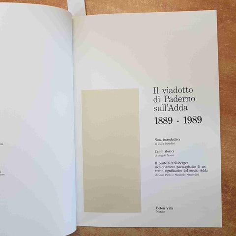 IL VIADOTTO DI PADERNO SULL'ADDA 1889-1989 STORIA DEL PONTE ROTHLISBERGER