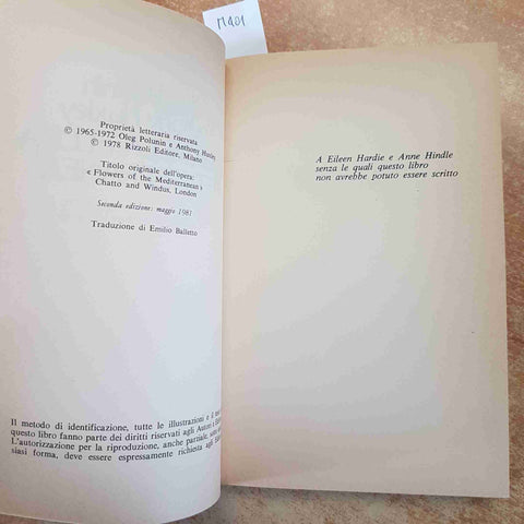 GUIDA ALLA FLORA MEDITERRANEA POLUNIN HUXLEY BOTANICA ILLUSTRATO