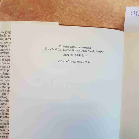 I VENT'ANNI DEL GIORNALE DI MONTANELLI CERVI, BIAZZI VERGANI 1994 RIZZOLI 1°ED.