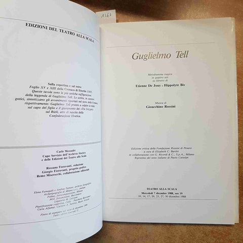 GUGLIELMO TELL - ROSSINI TEATRO ALLA SCALA LIBRETTO OPERA SAGGI ILLUSTRATO 1988