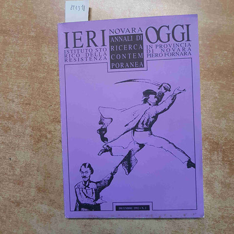 IERI NOVARA OGGI ANNALI RICERCA CONTEMPORANEA RESISTENZA 1992 N1