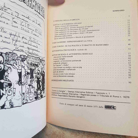 CONTRO LA FAMIGLIA MANUALE DI AUTODIFESA LOTTA MINORENNI CONTROCULTURA 1975