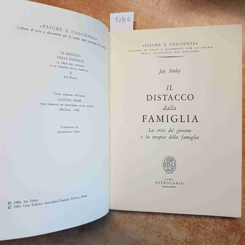 IL DISTACCO DALLA FAMIGLIA CRISI DEL GIOVANE TERAPIA - JAY HALEY 1983 ASTROLABIO