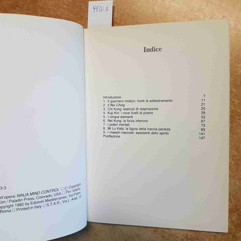 NINJA CONTROLLO DELLA MENTE - TECNICHE MEDITAZIONE KUJI KIRI 1992 ASHIDA KIM