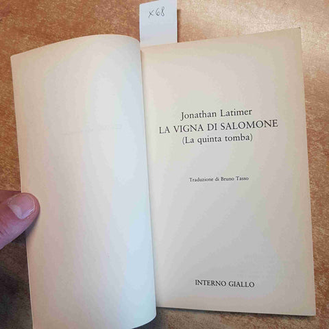 LA VIGNA DI SALOMONE (LA QUINTA TOMBA) - JONATHAN LATIMER - 1991 NOIR