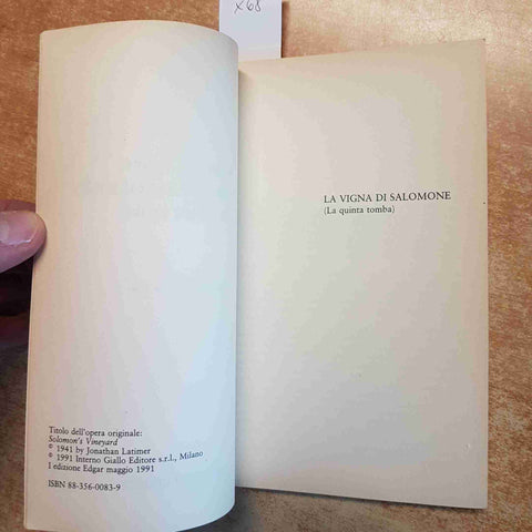 LA VIGNA DI SALOMONE (LA QUINTA TOMBA) - JONATHAN LATIMER - 1991 NOIR
