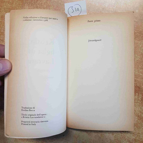KRISTIN FIGLIA DI LAVRANS - SIGRID UNDSET - GARZANTI 1968 CLASSICO PREMIO NOBEL