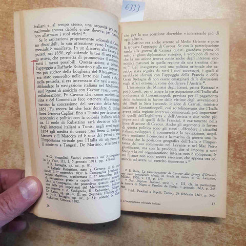 L'IMPERIALISMO COLONIALE ITALIANO DAL 1870 AI GIORNI NOSTRI 1976 J.L. MIEGE BUR