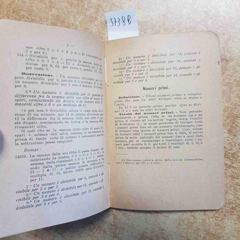 VADEMECUM DI MATEMATICA PER LE SCUOLE TECNICHE E COMPLEMENTARI 1913 CAPPELLI