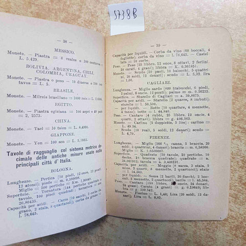 VADEMECUM DI MATEMATICA PER LE SCUOLE TECNICHE E COMPLEMENTARI 1913 CAPPELLI