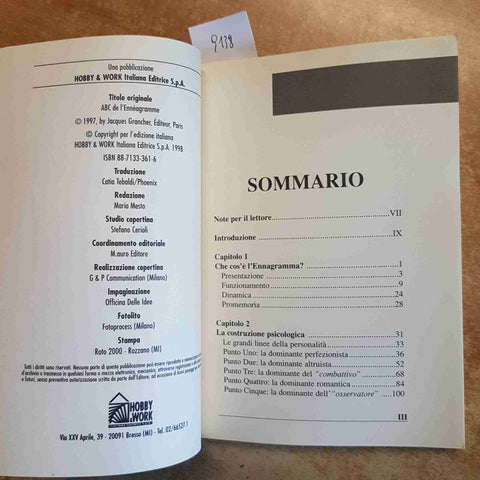 IL MANUALE DELL'ENNEAGRAMMA - ERIC SALMON HOBBY & WORK 1998 COLLANA ABC