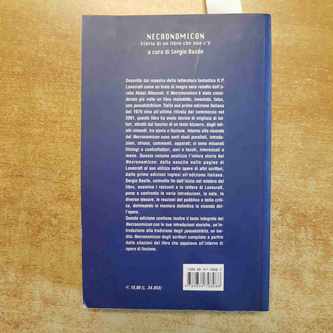 NECRONOMICON STORIA DI UN LIBRO CHE NON C'E' - LOVECRAFT BASILE 2002 FANUCCI