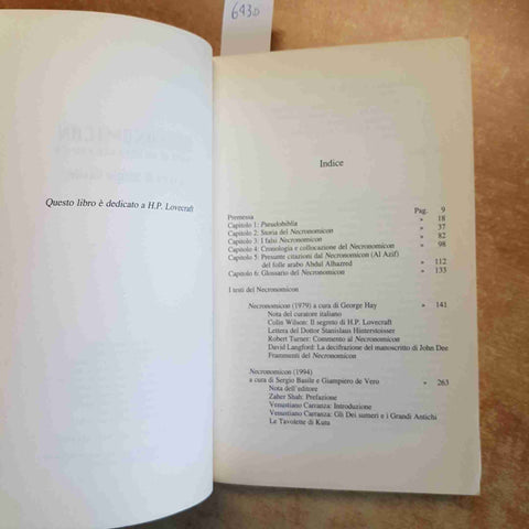 NECRONOMICON STORIA DI UN LIBRO CHE NON C'E' - LOVECRAFT BASILE 2002 FANUCCI