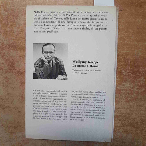 LA MORTE A ROMA - WOLFGANG KOEPPEN - PRIMA EDIZIONE EINAUDI 1959 I CORALLI