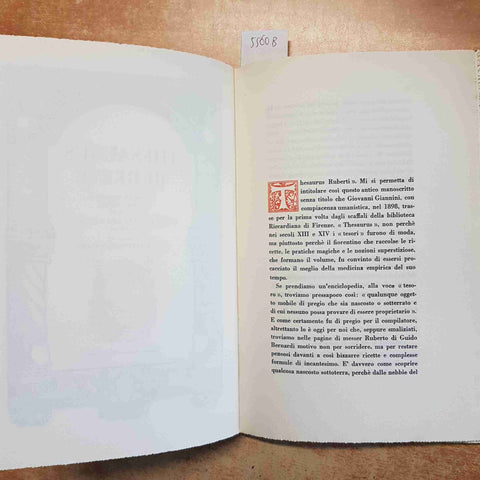THESAURUS RUBERTI RICETTE INCANTESIMI E FARMACI SEGRETI 1958 RUBERTO DI BERNARDI