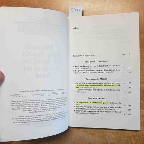 MANUALE DELLA SCUOLA DEL BAMBINO DAI TRE AI SEI ANNI - EGLE BECCHI Franco Angeli
