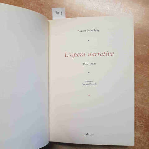 AUGUST STRINDBERG L'OPERA NARRATIVA 1872-1883 MURSIA VOLUME 1 CON COFANETTO 1990
