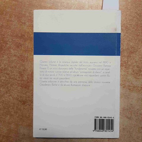 NOVARESI ILLUSTRI DEL '700 E DELL'800 STORIA NOVARA PIEMONTE - GIOVANNI FINAZZI