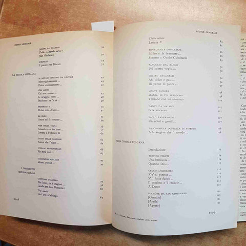 LETTERATURA ITALIANA DELLE ORIGINI - GIANFRANCO CONTINI 1982 SANSONI