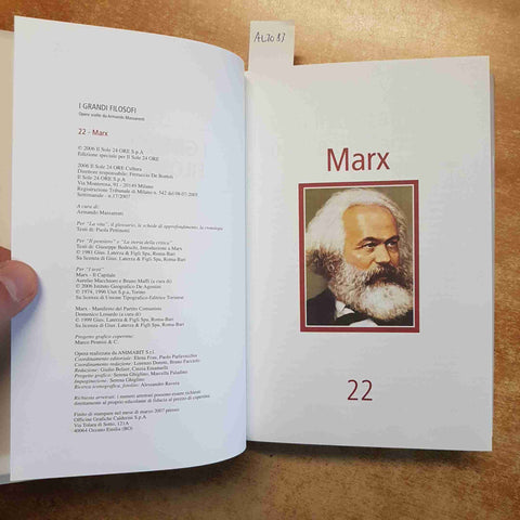 MARX VITA PENSIERO OPERE SCELTE IL CAPITALE MANIFESTO FILOSOFIA 2006 IL SOLE 24