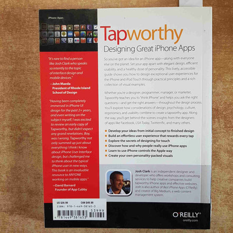 TAPWORTHY DESIGNING GREAT IPHONE APPS - JOSH CLARK 2010 O'REILLY