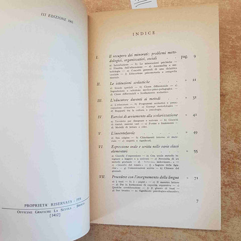 EDUCHIAMO I MENO DOTATI PRINCIPI E METODI DI DIDATTICA SPECIALE - ROVIGATTI 1963