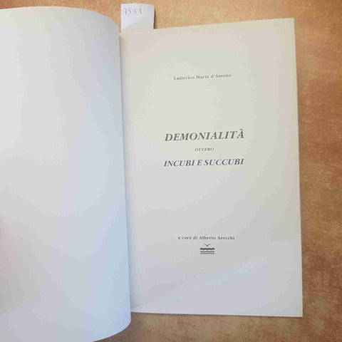 DEMONIALITA' OVVERO INCUBI E SUCCUBI 1988 D'AMENO FIUME AZZURRO diavolo demonio