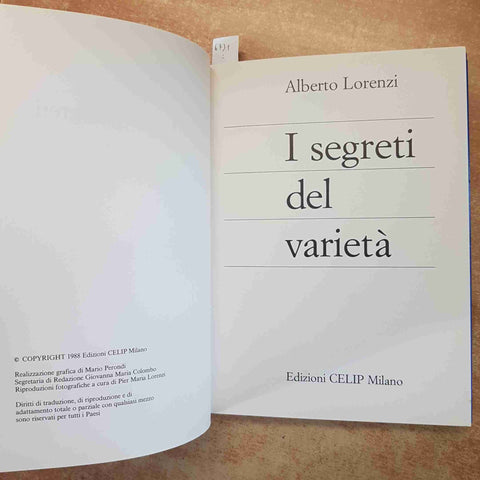 I SEGRETI DEL VARIETA' ALBERTO LORENZI 1988 CELIP - WANDA OSIRIS SPETTACOLO