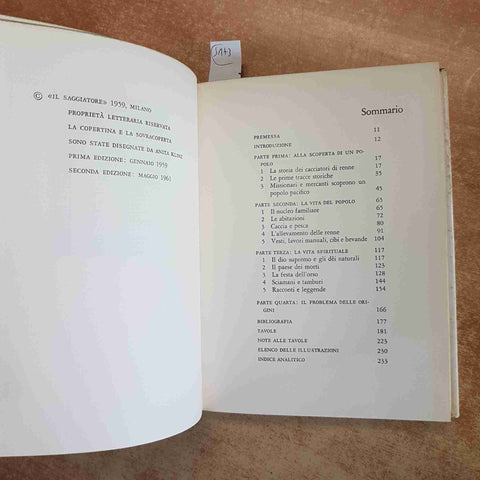 I LAPPONI  ROBERTO BOSI  IL SAGGIATORE  2 EDIZIONE 1961 renne sciamani