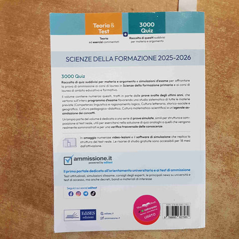 SCIENZE DELLA FORMAZIONE 2025-2026  3000 QUIZ  EDITEST  EDISES