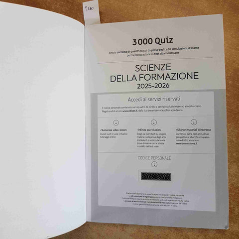 SCIENZE DELLA FORMAZIONE 2025-2026  3000 QUIZ  EDITEST  EDISES