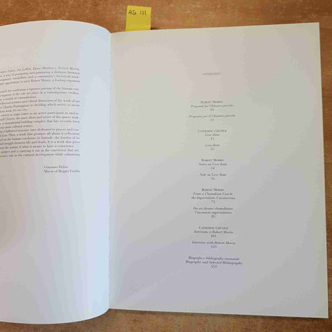 ROBERT MORRIS  LESS THAN. OPERE, SCRITTI E INTERVISTA  ARTE CONTEMPORANEA 2005