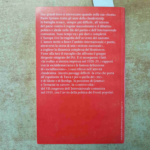 PAOLO SPRIANO STORIA DEL PARTITO COMUNISTA ITALIANO GLI ANNI CLANDESTINI 1990