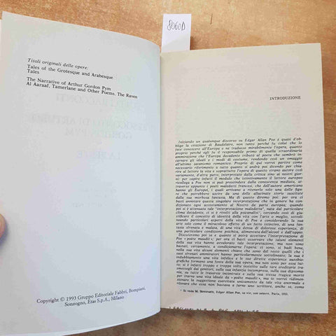 EDGAR ALLAN POE - RACCONTI E POESIE TUTTI I RACCONTI SANSONI 1993 RILEGATO