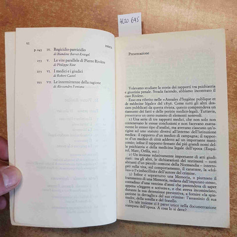 IO, PIERRE RIVIERE - MICHEL FOUCAULT - PARRICIDIO NEL XIX SECOLO - EINAUDI 1976