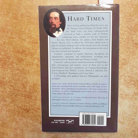 HARD TIMES - CHARLES DICKENS - NORTON CRITICAL EDITION - TESTO IN INGLESE 2001