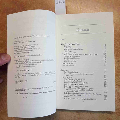HARD TIMES - CHARLES DICKENS - NORTON CRITICAL EDITION - TESTO IN INGLESE 2001