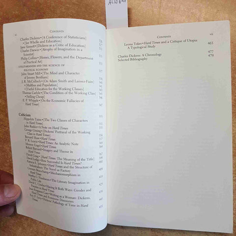 HARD TIMES - CHARLES DICKENS - NORTON CRITICAL EDITION - TESTO IN INGLESE 2001