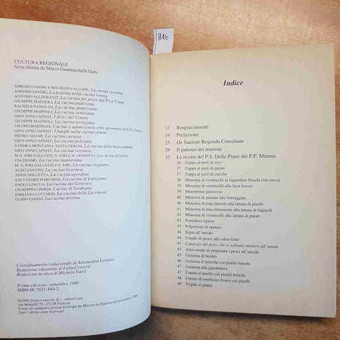 LA CUCINA LIGURE DI LEVANTE SALVATORE MARCHESE 1990 MUZZIO RICETTE TRADIZIONALI