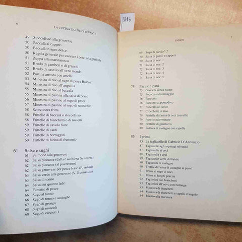 LA CUCINA LIGURE DI LEVANTE SALVATORE MARCHESE 1990 MUZZIO RICETTE TRADIZIONALI