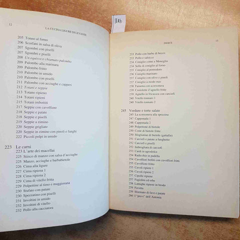 LA CUCINA LIGURE DI LEVANTE SALVATORE MARCHESE 1990 MUZZIO RICETTE TRADIZIONALI