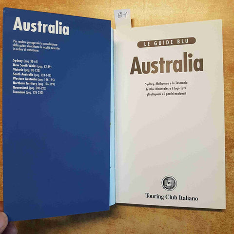 AUSTRALIA GUIDA BLU TOURING CLUB ITALIANO SYDNEY MELBOURNE TASMANIA 1997