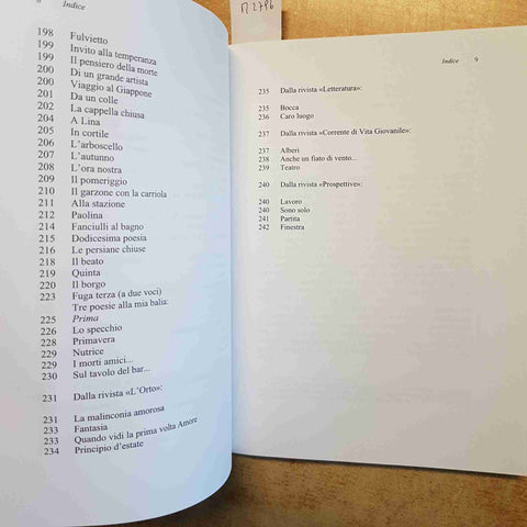 UMBERTO SABA, VERSI DISPERSI  A CURA DI PAOLA BAIONI  ARACNE 2008