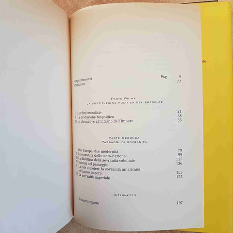 IMPERO IL NUOVO ORDINE DELLA GLOBALIZZAZIONE 2002 HARDT TONI NEGRI 1°ED. RIZZOLI