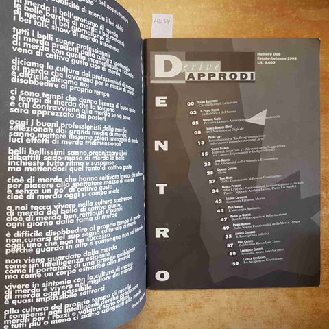 DERIVE E APPRODI 2/93 RIVISTA BALESTRINI, BERARDI, TONI NEGRI, PIPERNO, CAPRONI