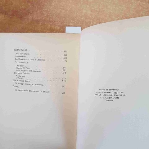 CARLO SCARFOGLIO BIDENTAL POESIA MONDADORI 1934 PRIMA EDIZIONE
