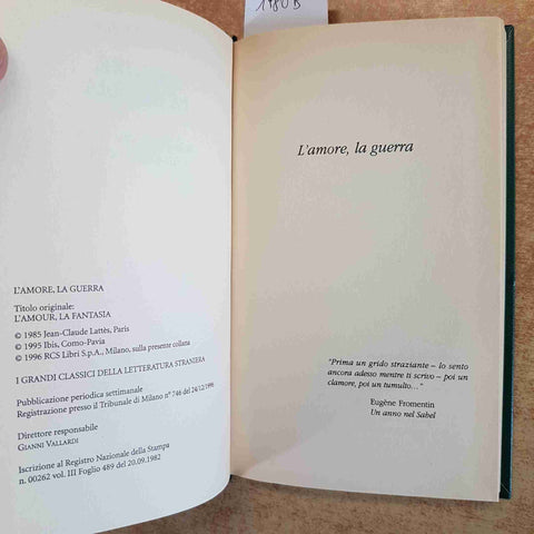 L'AMORE LA GUERRA - ASSIA DJEBAR - FABBRI EDITORI - CLASSICI STRANIERI 1998