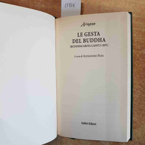LE GESTA DEL BUDDHA BUDDHACARITA ASVAGOSA FABBRI EDITORI 2000 CLASSICI STRANIERI